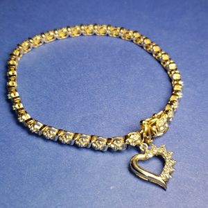 925 Gold over Silver Genuine Diamond Bracelet